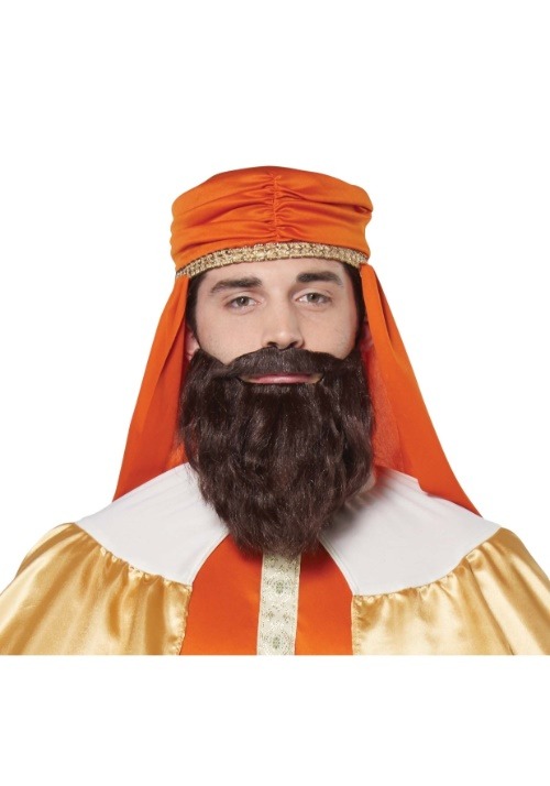 Mens Brown Wise Man Costume Wig and Beard