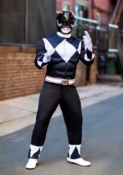 Adult Power Rangers Black Ranger Muscle Costume Update