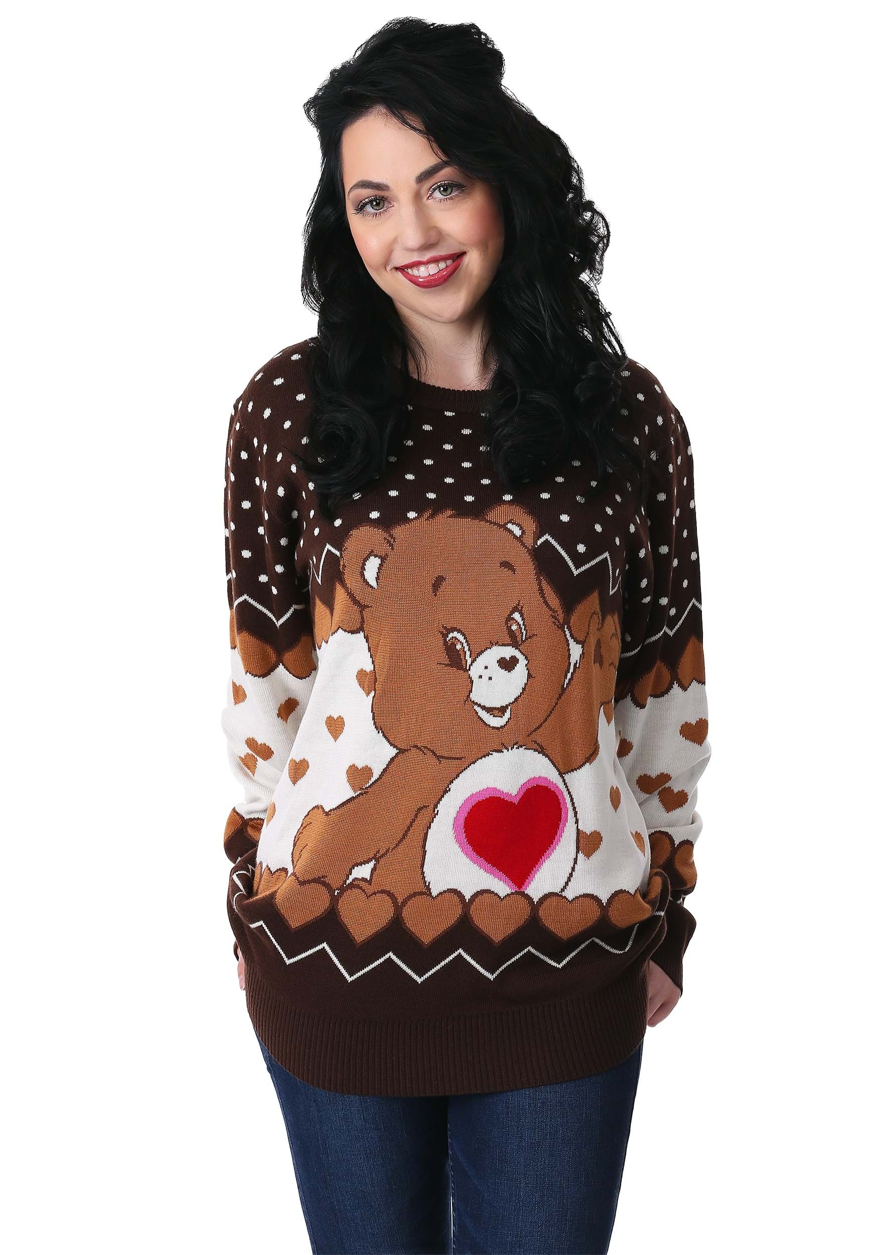 Tenderheart Bear Adult Care Bears Ugly Christmas Sweater