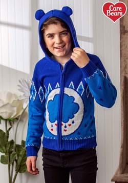 Child Grumpy Bear Care Bears Zip Up Knit Sweater-1