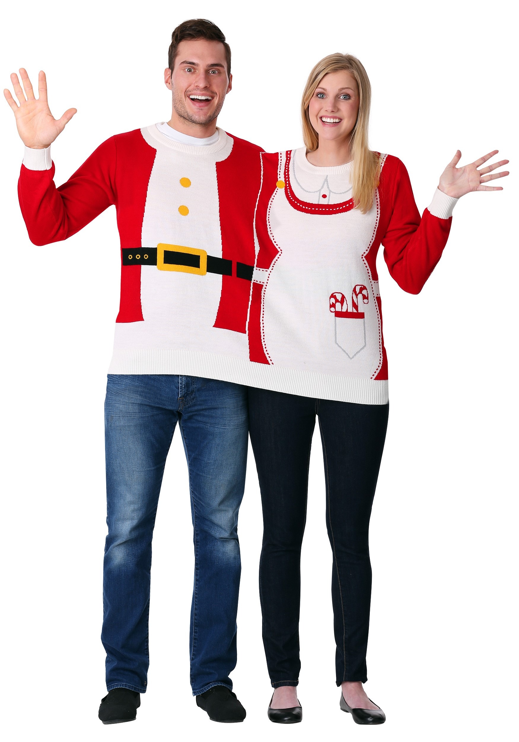 Two Person Mr. & Mrs. Claus Adult Ugly Christmas Sweater