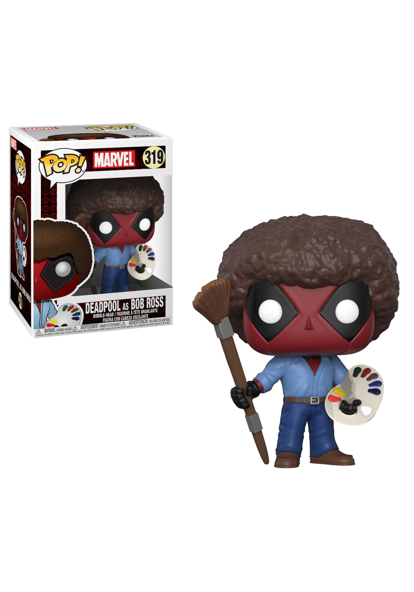 Marvel Deadpool as Bob Ross POP! Bobblehead Figure