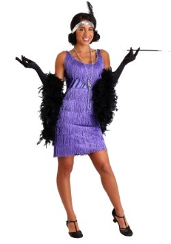 Fringed Women's Purple Flapper Costume Update Main