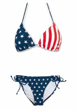 Women's USA Flag Tie Side Bikini