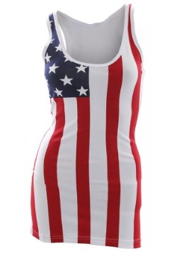Women's USA Flag Tank Top Swim Suit Cover Up