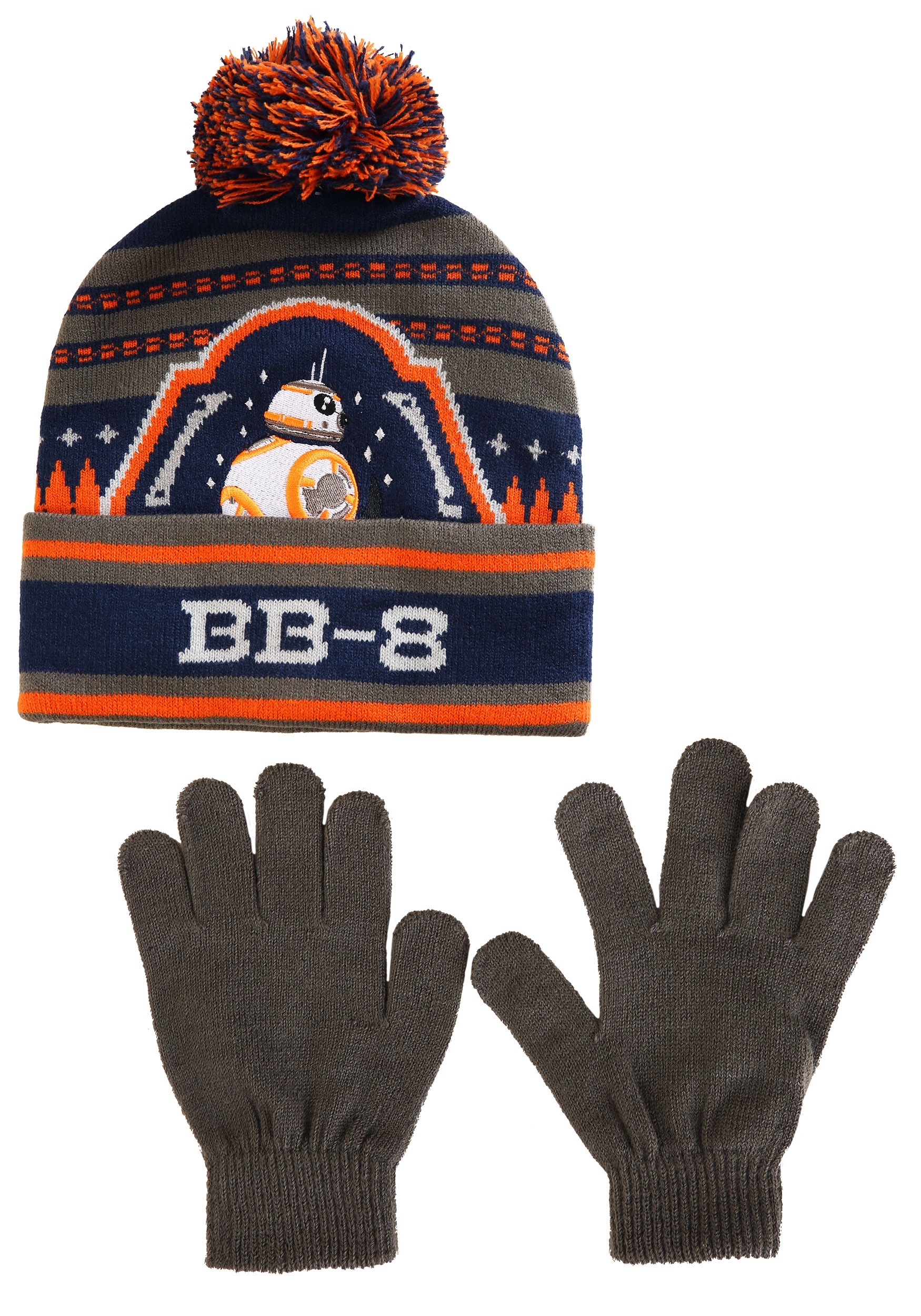 Star Wars BB8 Knit Youth Ski Hat with Gloves For Boys