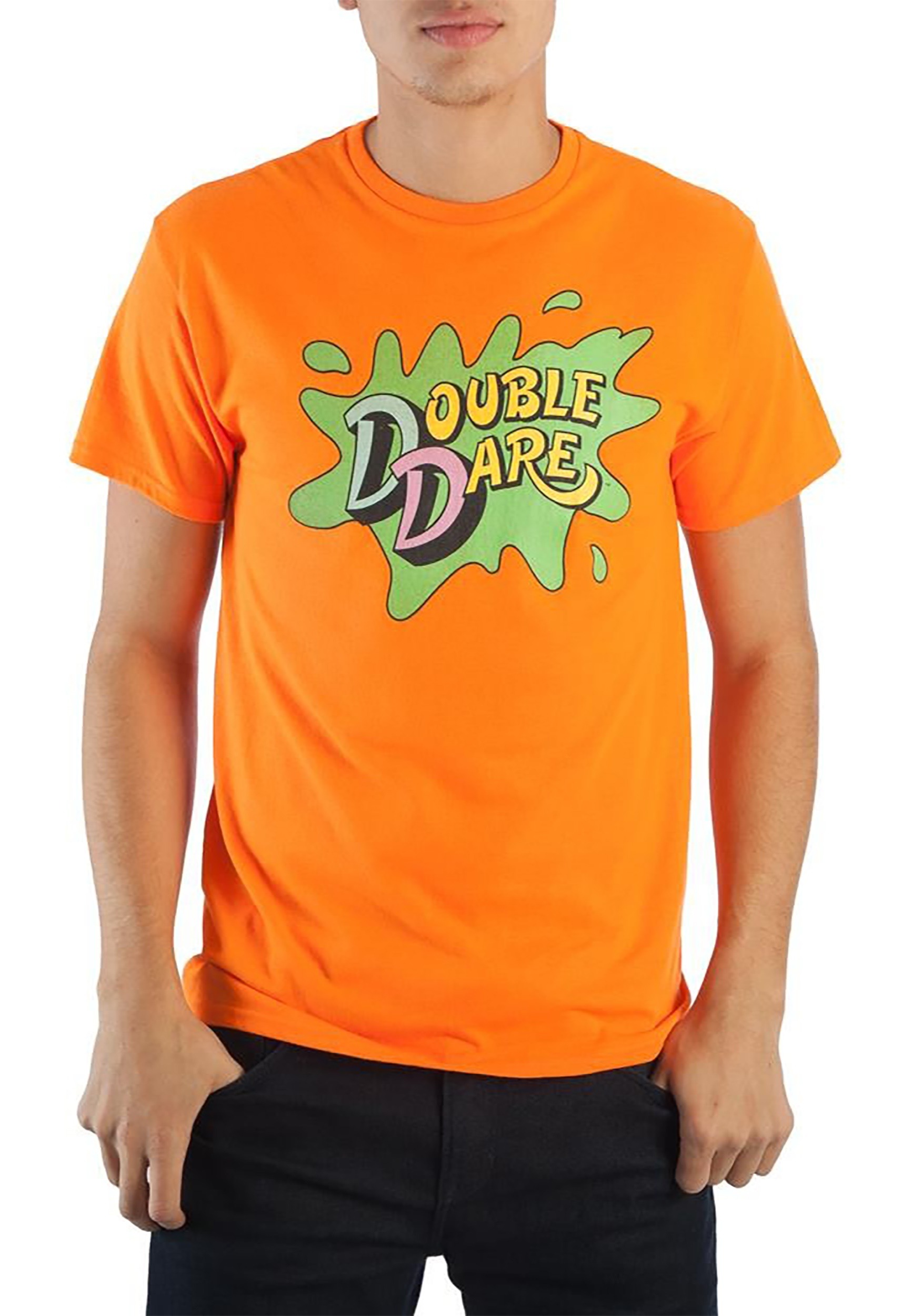 Nickelodeon Double Dare Logo Men's Tangerine T-Shirt