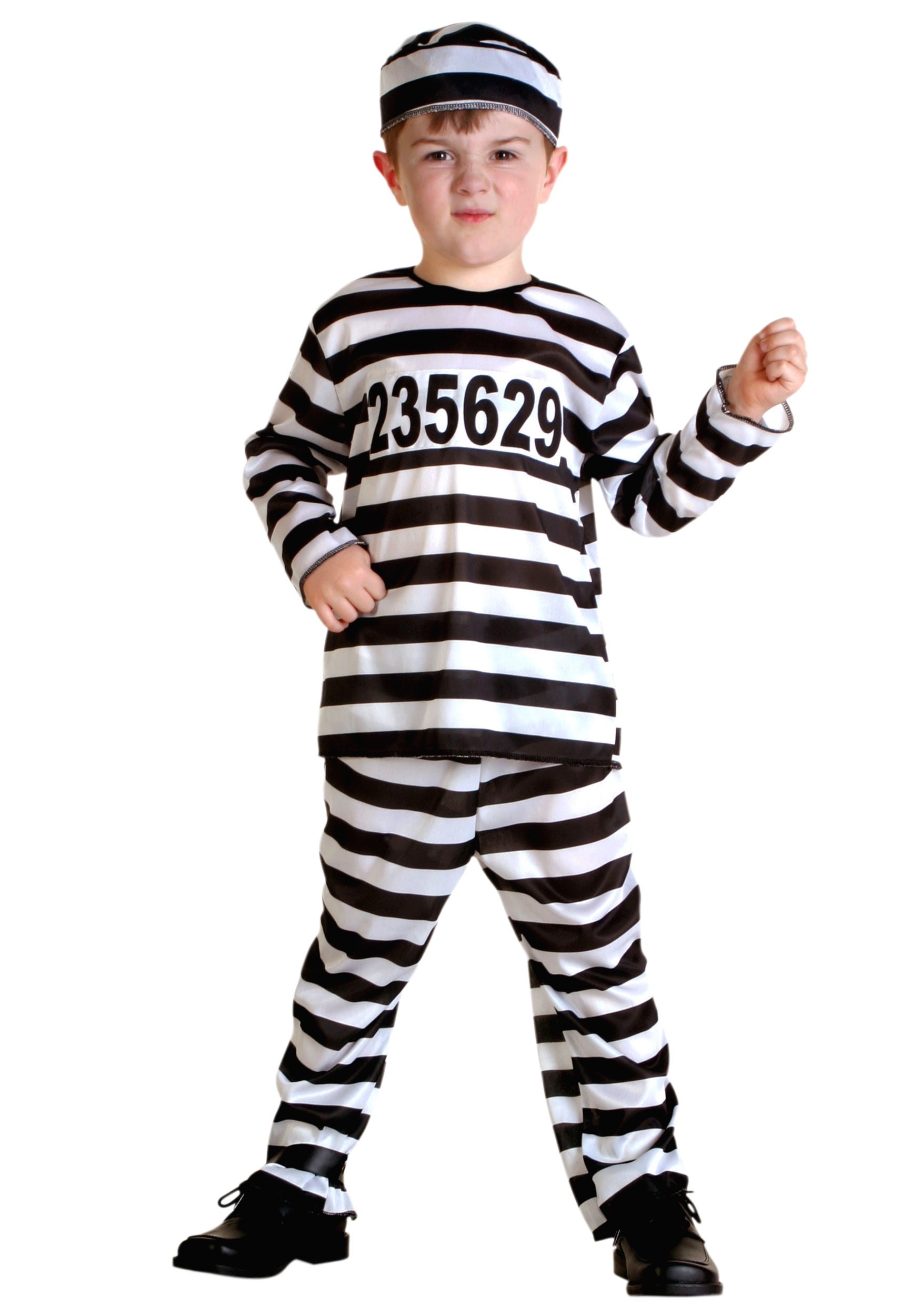 Striped Prisoner Costume For Toddlers , Jailbird Costume For Kids