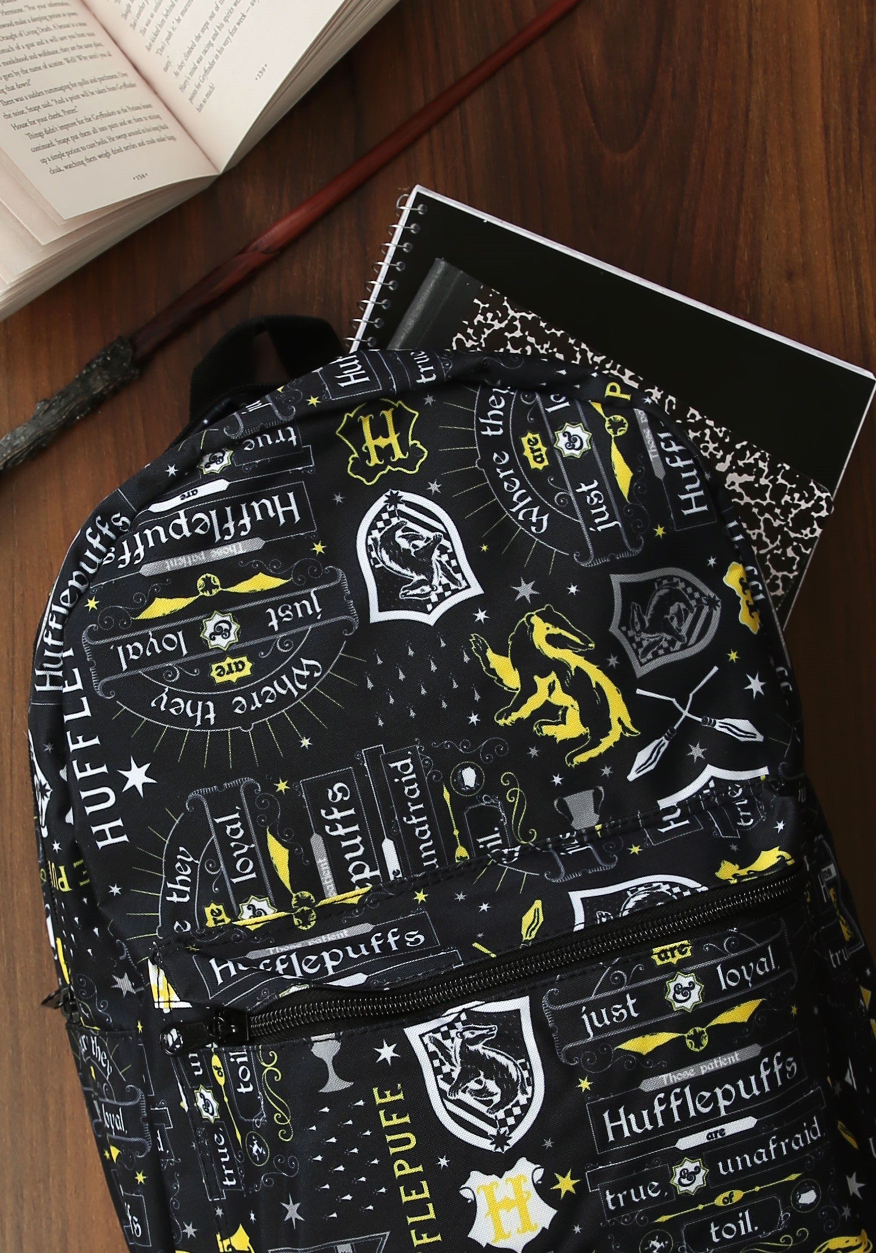 Harry Potter Icon Print Hufflepuff Backpack