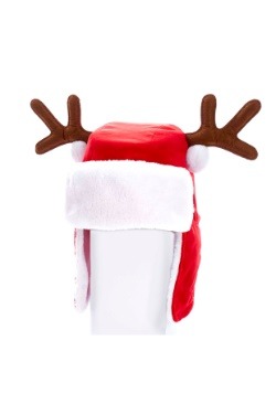 12" Plush Red Adult Christmas Hat w/ Antlers