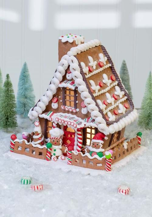 10" Claydough Gingerbread LED Light Up House 