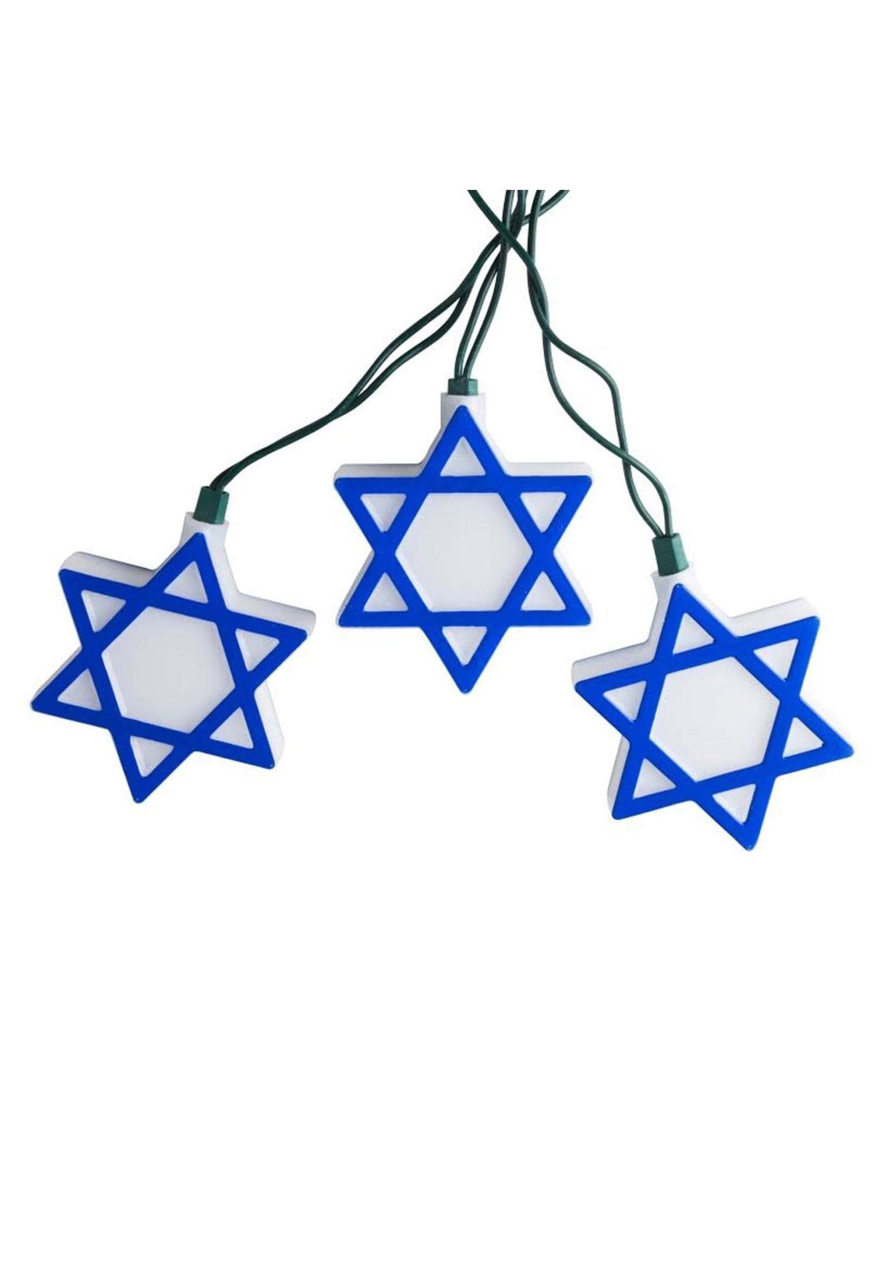 Star of David Hanukkah 10 Piece String Light Set