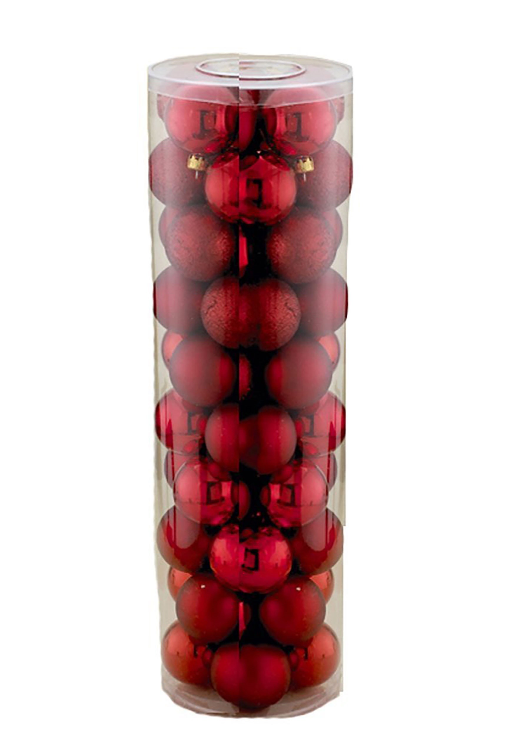50 pc Red Shatterproof Christmas Ornament Ball Set