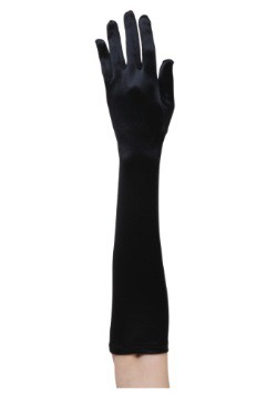 Women's Black Elbow Length Gloves