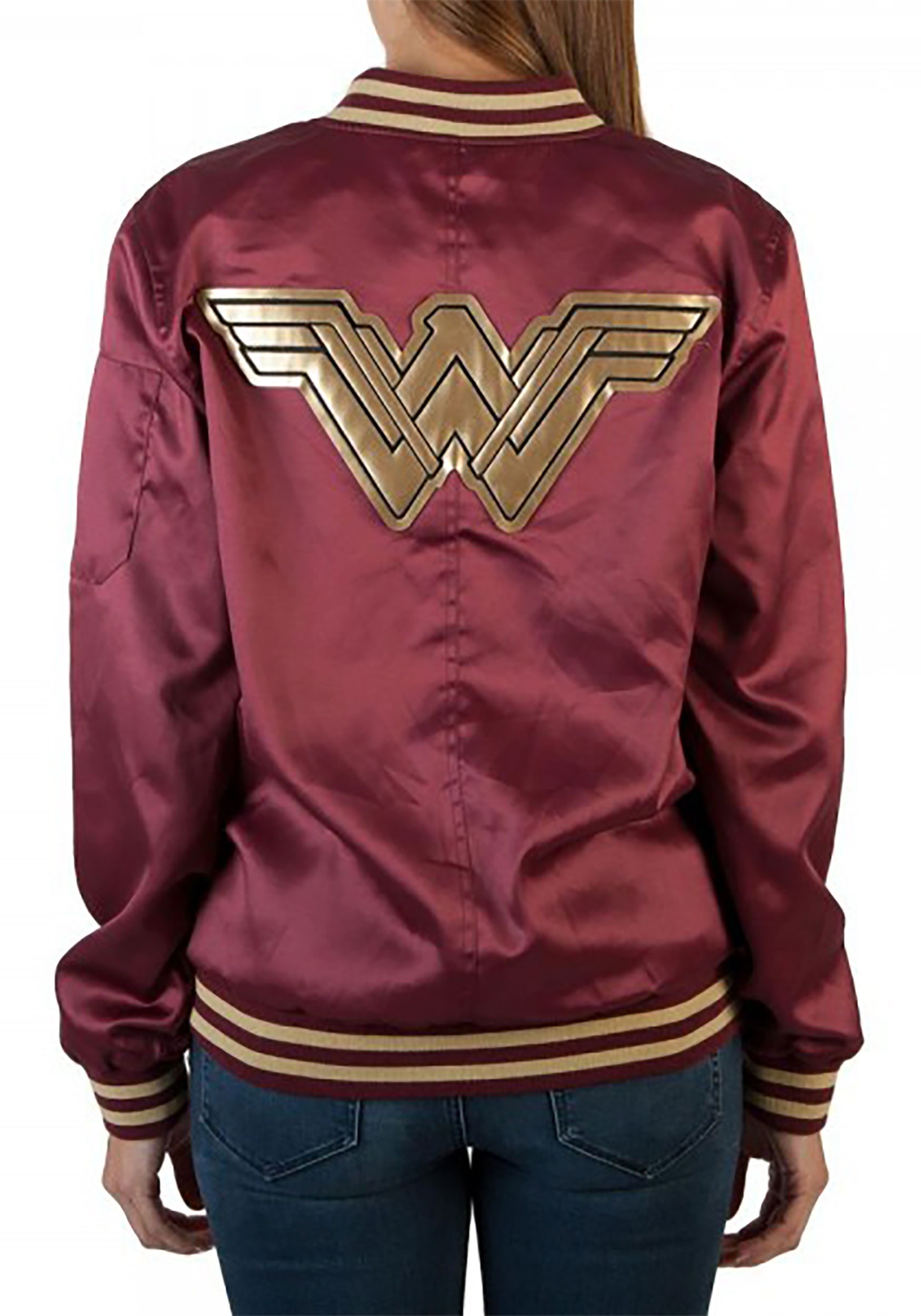 Women's Wonder Woman Logo Bomber Coat