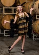 Girls Gold and Black Fringe Flapper Costume Update Main