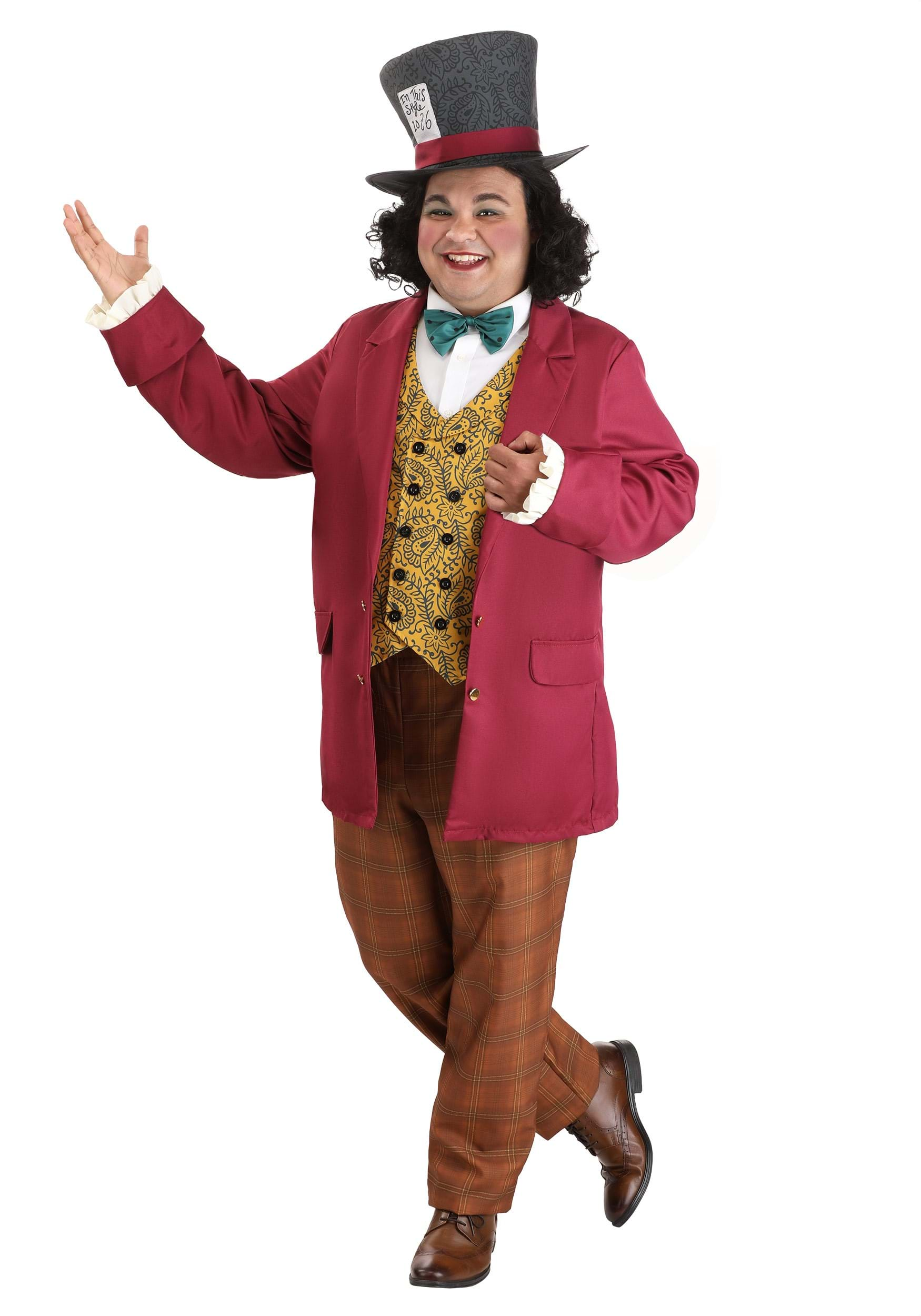 Men's Mad Hatter Plus Size Costume , Storybook Plus Size Costumes