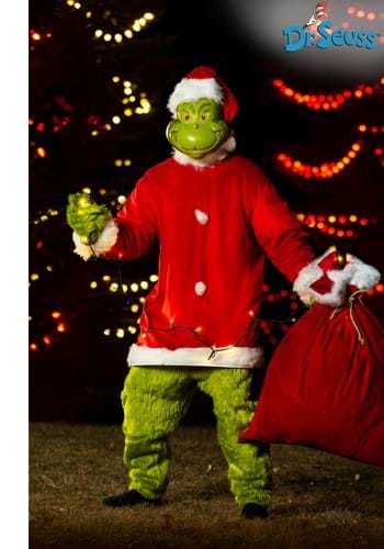Men's The Grinch Santa Jumpsuit with Mask Costume Update 1