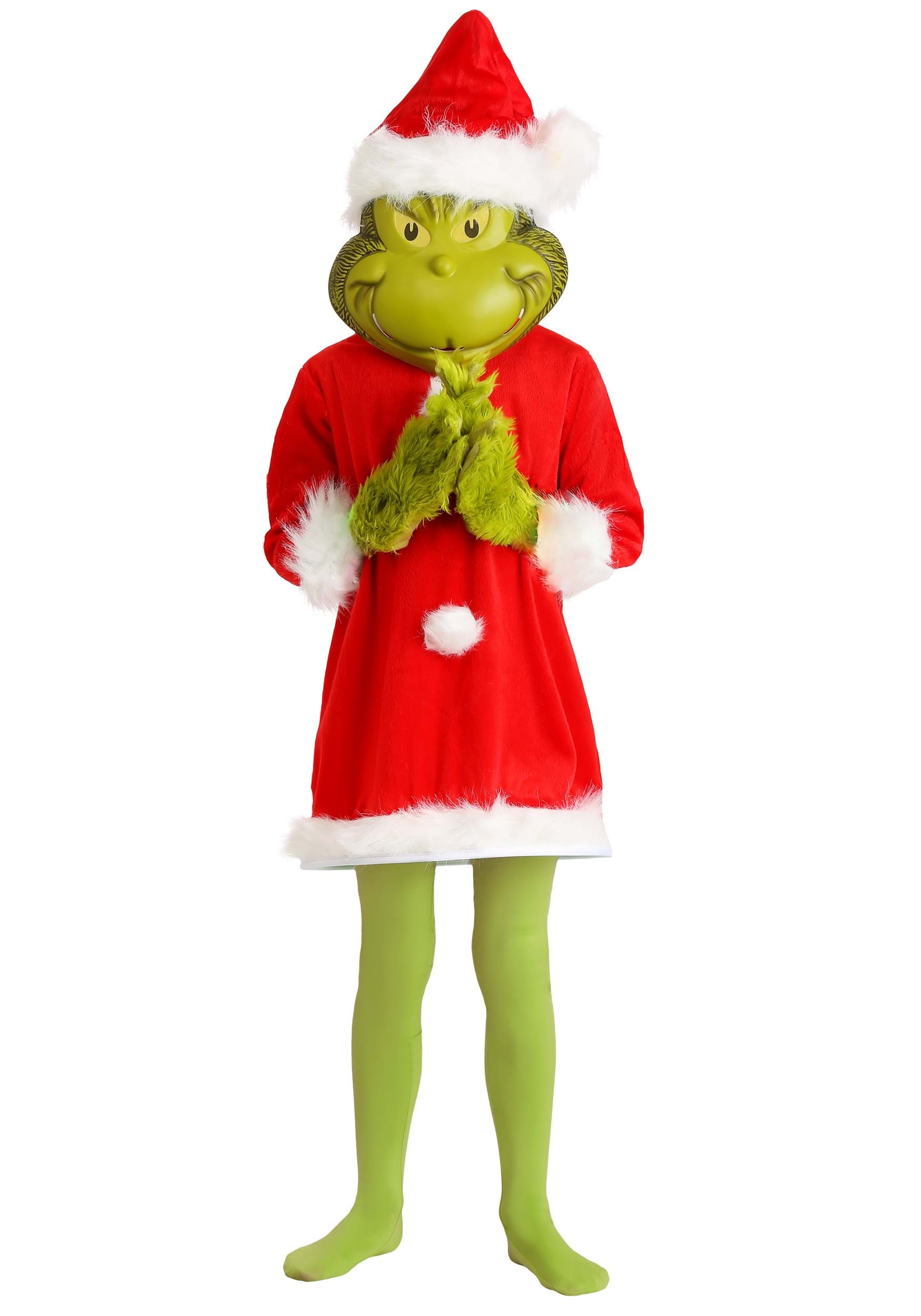 Child The Grinch Santa Deluxe Costume with Mask