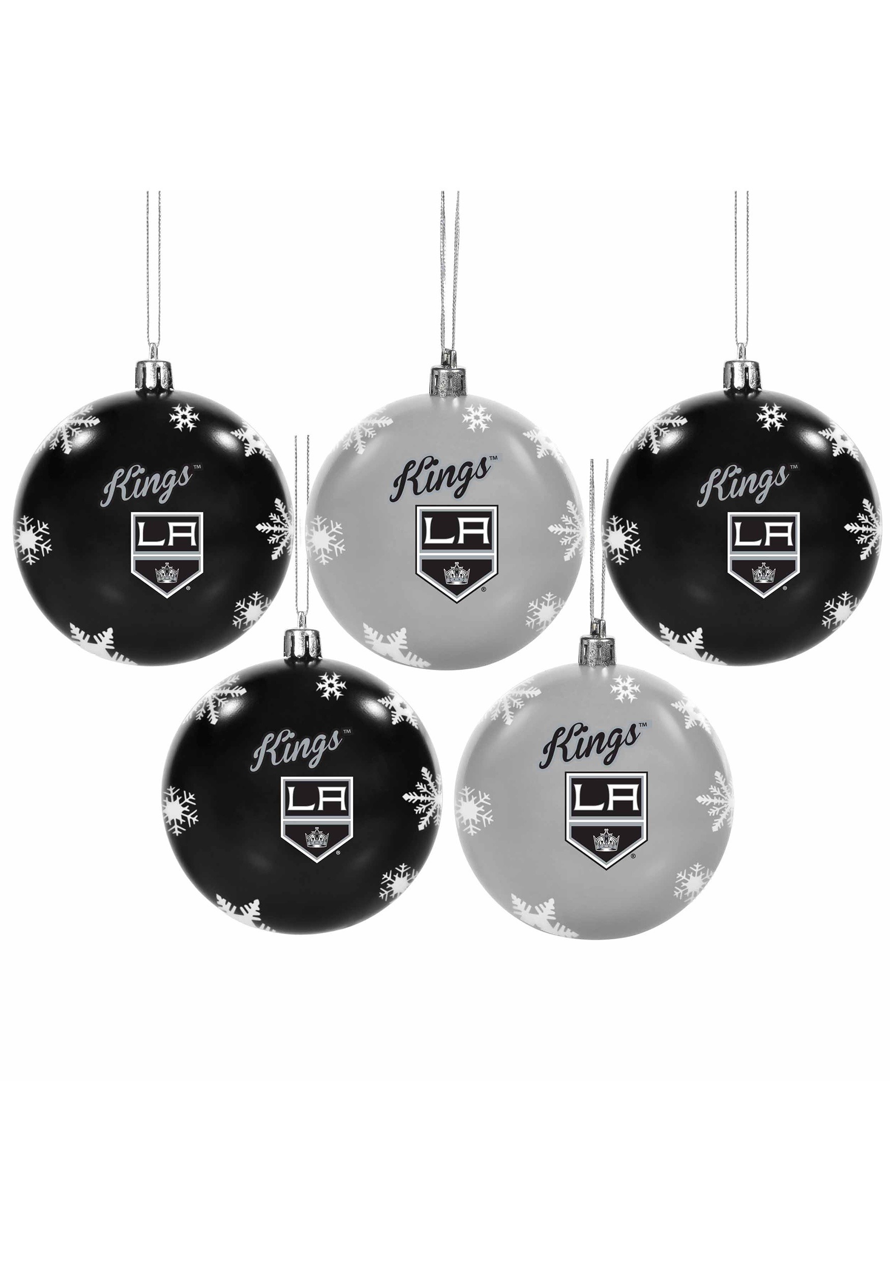 NHL Los Angeles Kings 5 Pack Shatterproof Ball Ornament Set