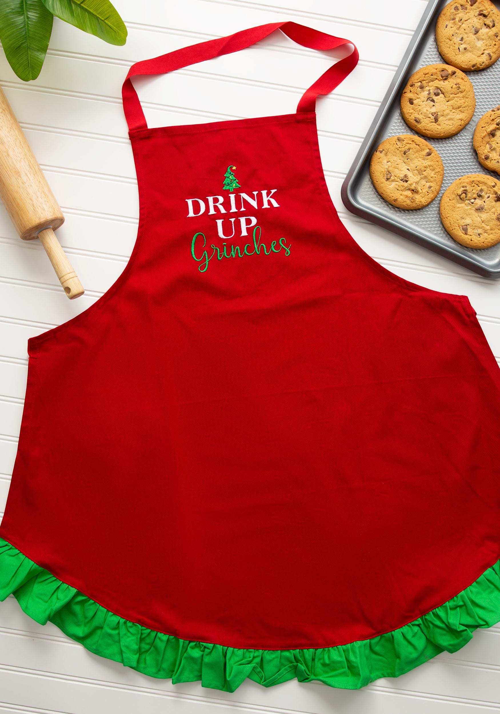 Drink Up Grinches Christmas Apron