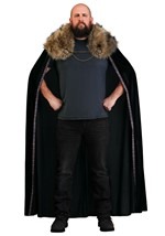 Black Faux Fur Collar Viking Cape