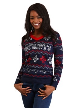 New England Patriots Women's Light Up Ugly Christmas Sweater