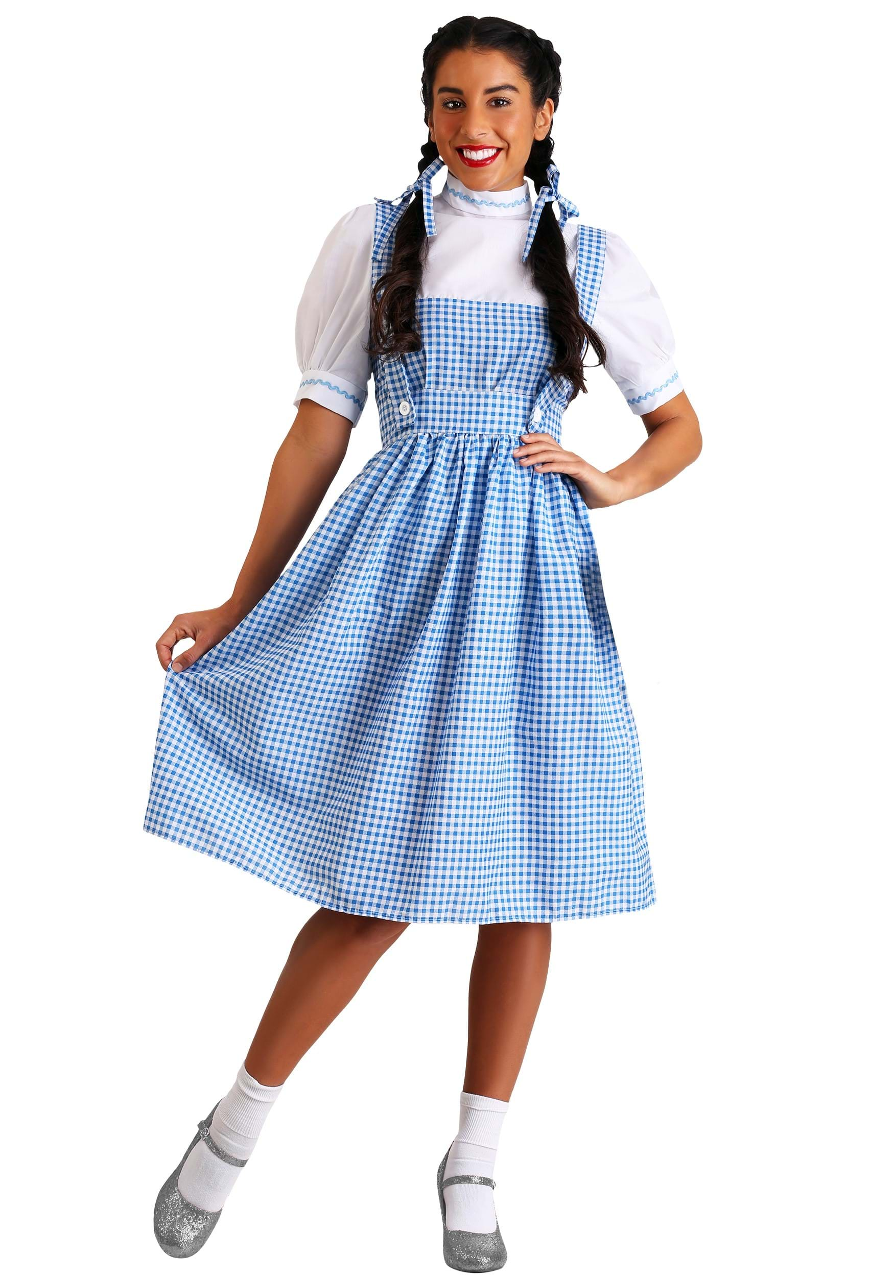 Women's Kansas Girl Long Dress Costume | Blue Gingham Dress