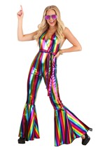 Women's Rainbow Rave Disco Costume Alt 4