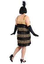 Gold and Black Fringe Flapper Plus Size Costumealt