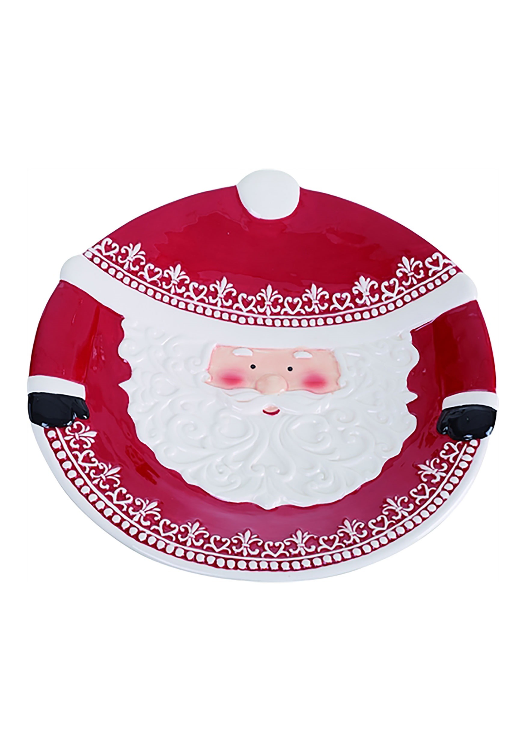 Nordic Pattern Ceramic Santa Platter