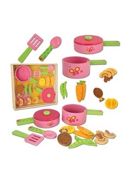 16 Piece Stephen Joseph Wooden Cook Set