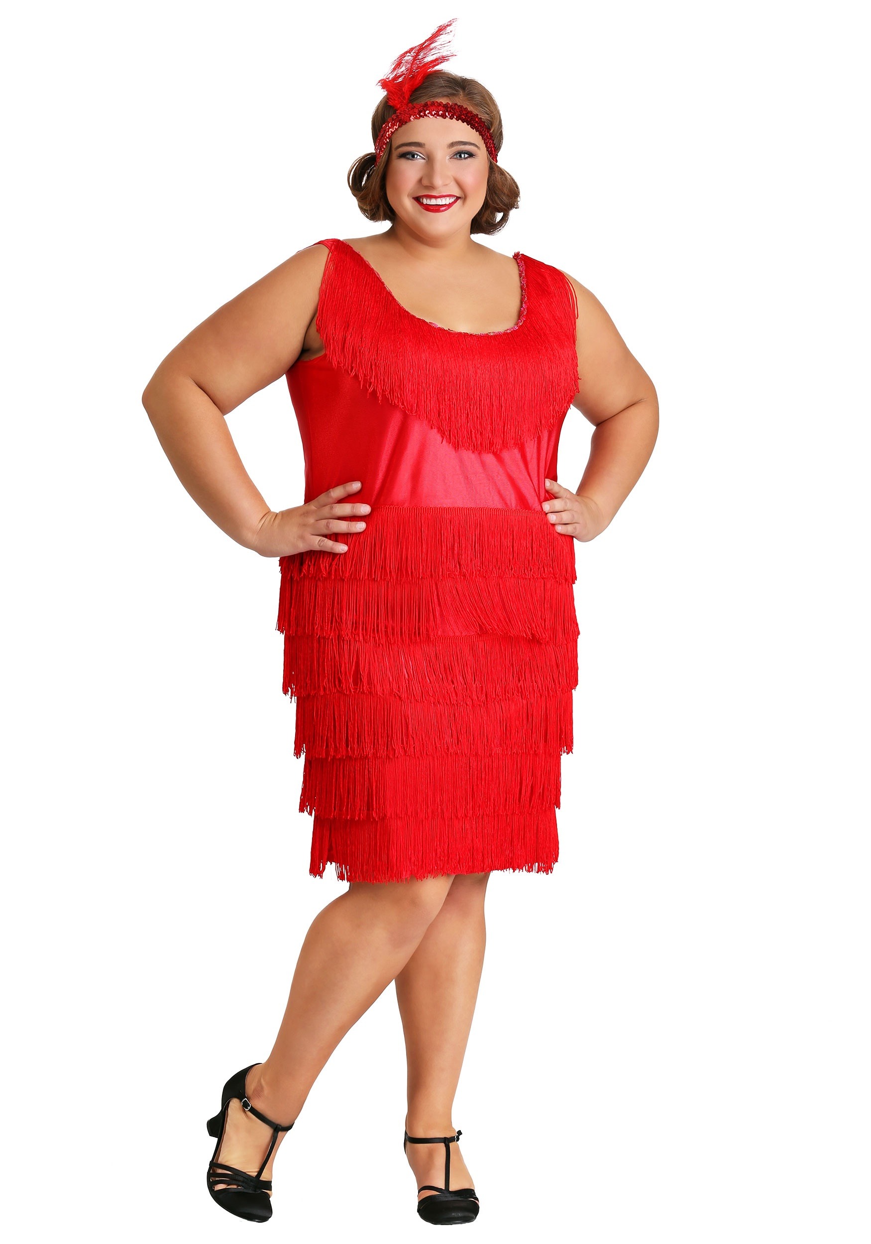 Women's Plus Size Red Flapper Dress