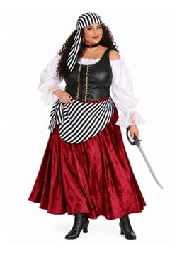 Plus Size Womens Deluxe Pirate Wench Costume New Main