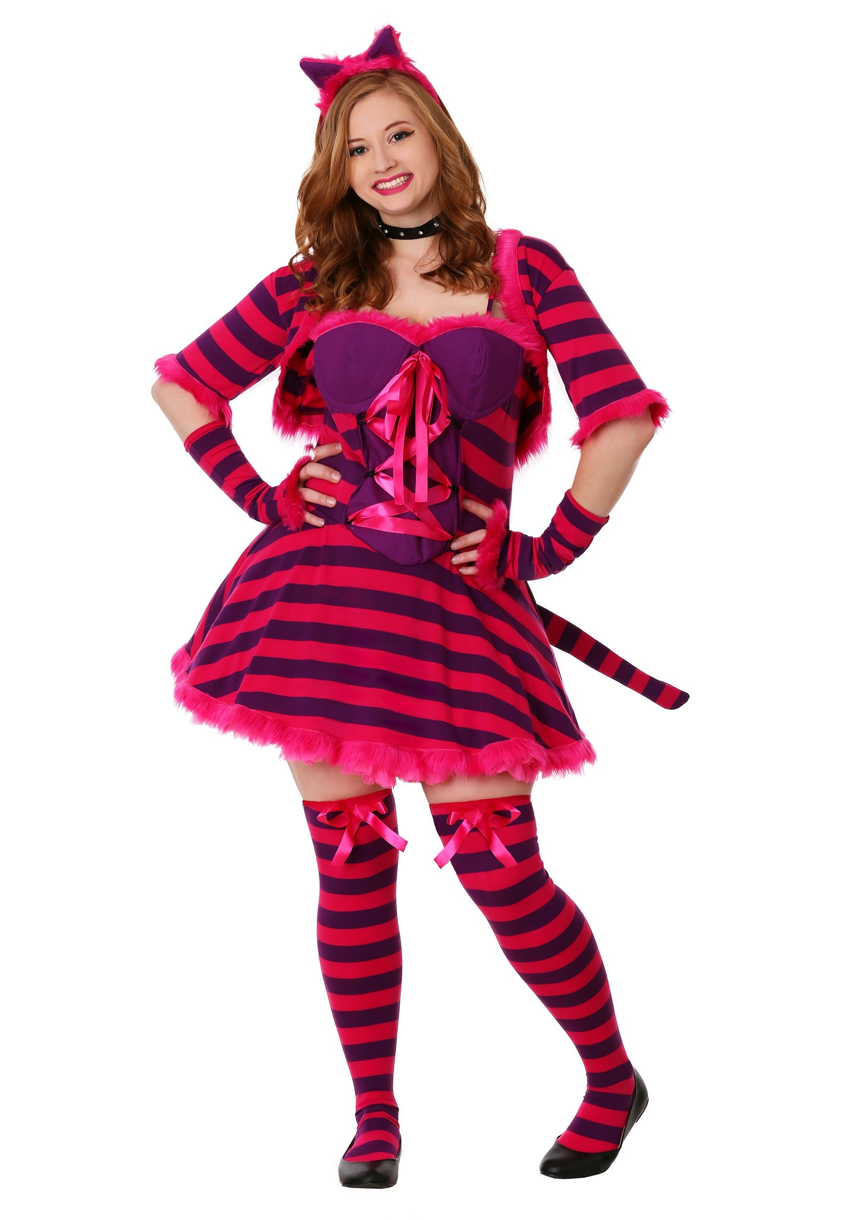 Sexy Wonderland Cat Costume For Plus Size Women , Cheshire Cat Costume