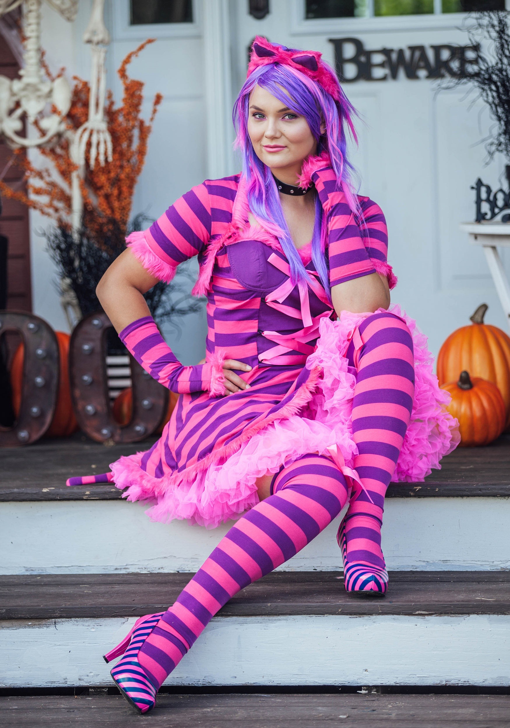 Sexy Wonderland Cat Costume For Plus Size Women , Cheshire Cat Costume