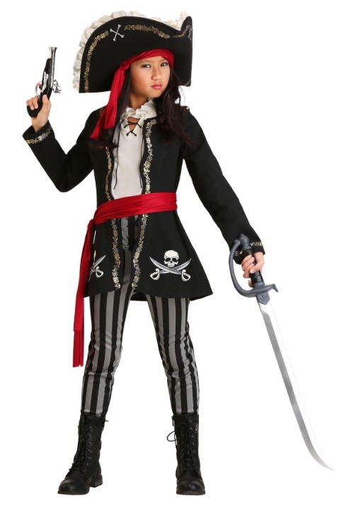 Girls Gold Queen Pirate Costume