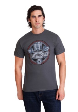 Chevrolet Logo and Pistons Men's Charcoal T-Shirt