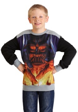 Boys Star Wars Darth Vader Looming Over Planet Sweater