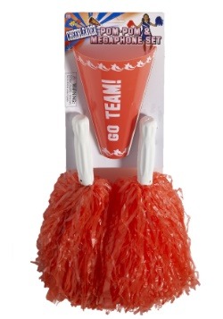 Cheerleader Red Pom Pom & Megaphone Set