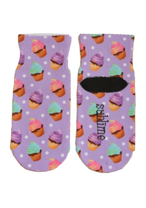 Cupcakes Kids Purple Ankle Socks