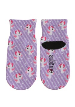 Unicorn Kids Purple Ankle Socks