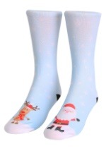 Santa and Rudolph Adult Crew Socks