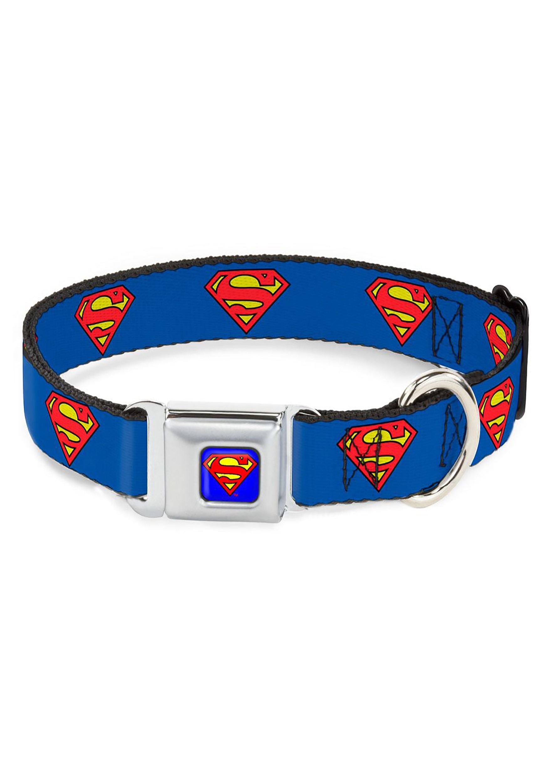 Superman Shield Logo - Seatbelt Buckle Dog Collar- 1