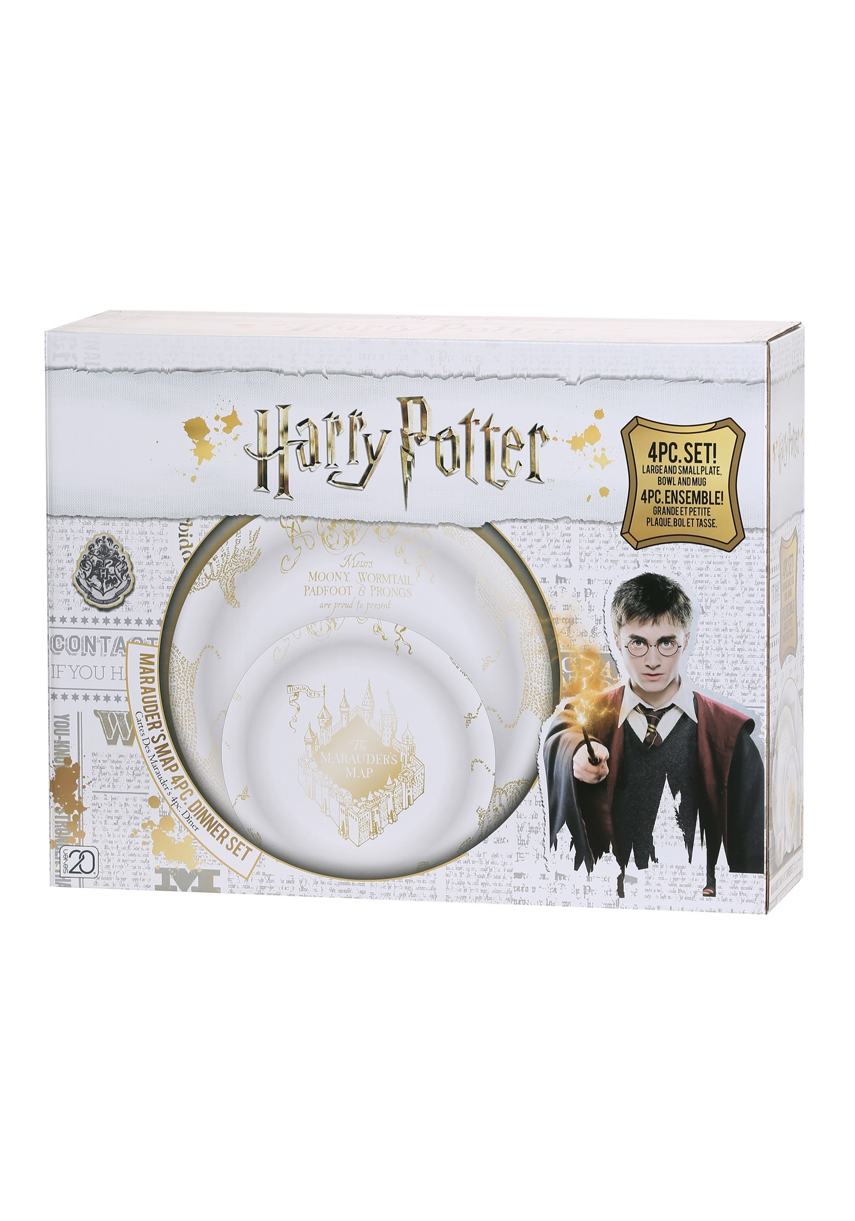 Harry Potter 4 Piece Marauder's Map Dinnerware Set