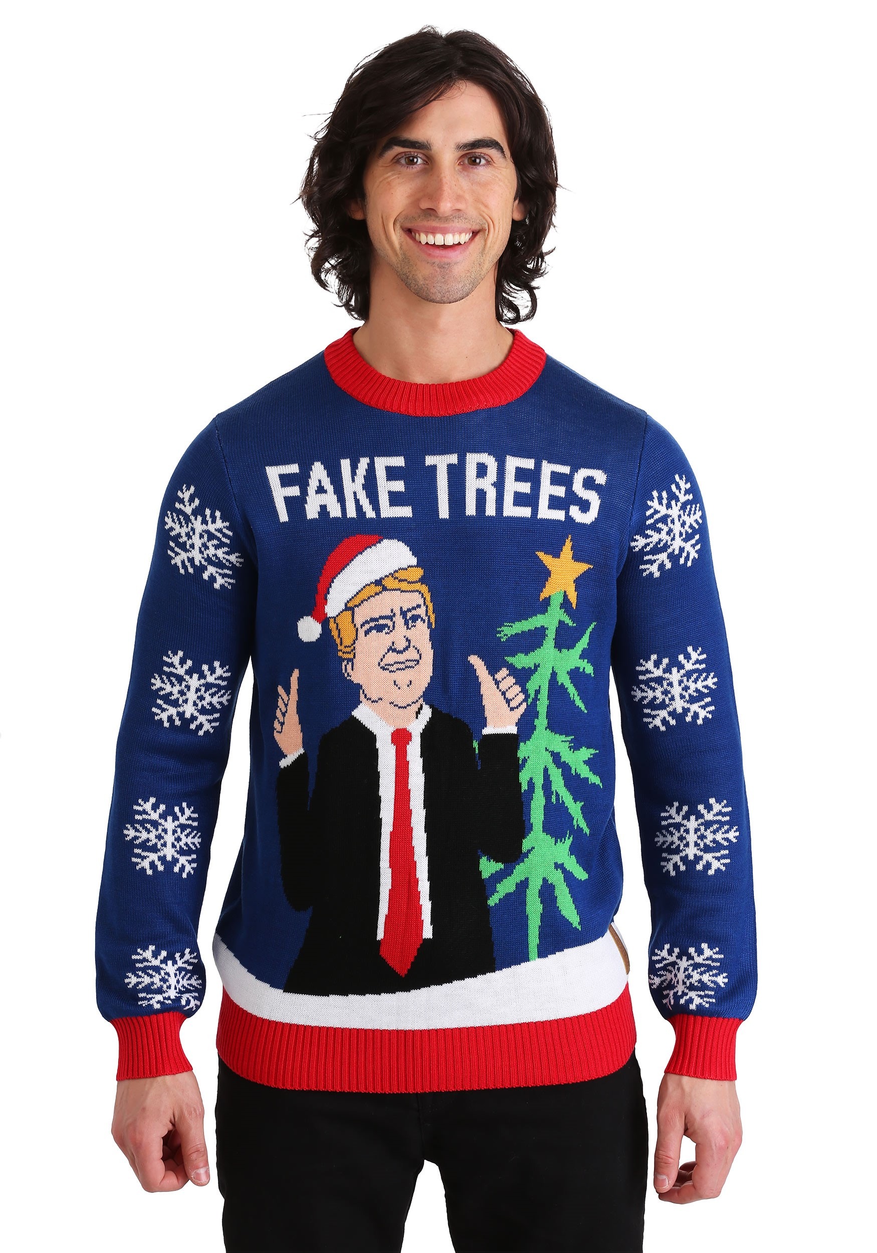 Tipsy Elves - Mens Trump Fake Trees Ugly Christmas sweater