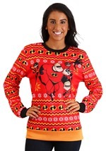 The Incredibles Adult Red Ugly Christmas Sweater