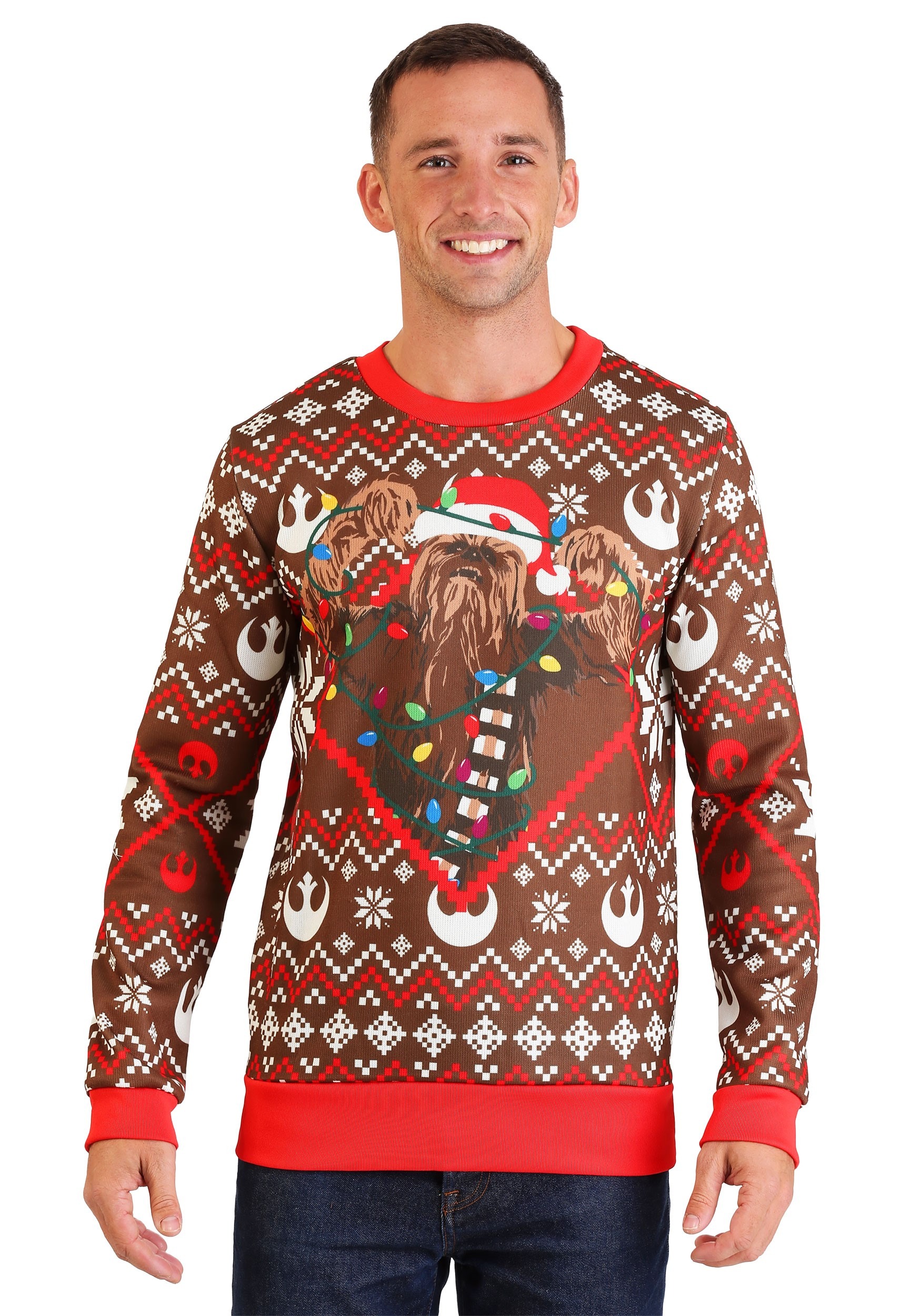Adult Star Wars Chewbacca Lights Ugly Christmas Sweater
