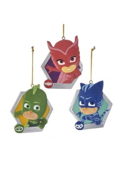 3 pc PJ Masks Personalization Ornament Set