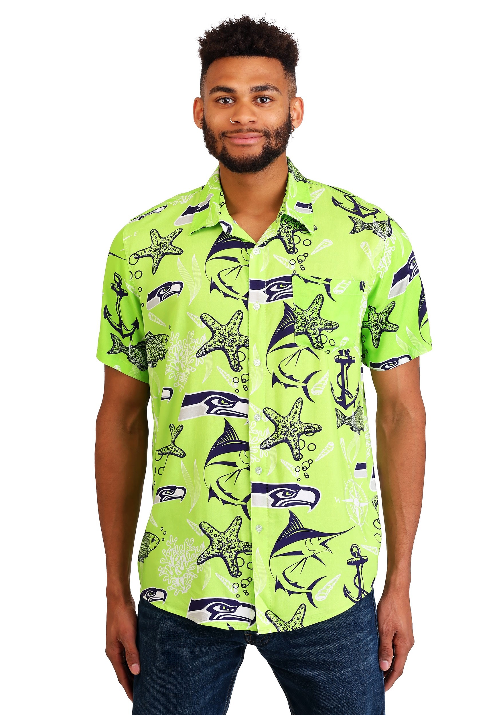 Men's Seattle Seahawks Floral Shirt